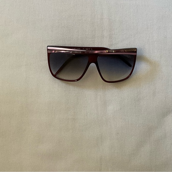 Laura Biagiotti Sunglasses Vintage Burgundy EyeWear Big Made In Italy P18217L - Picture 2 of 5